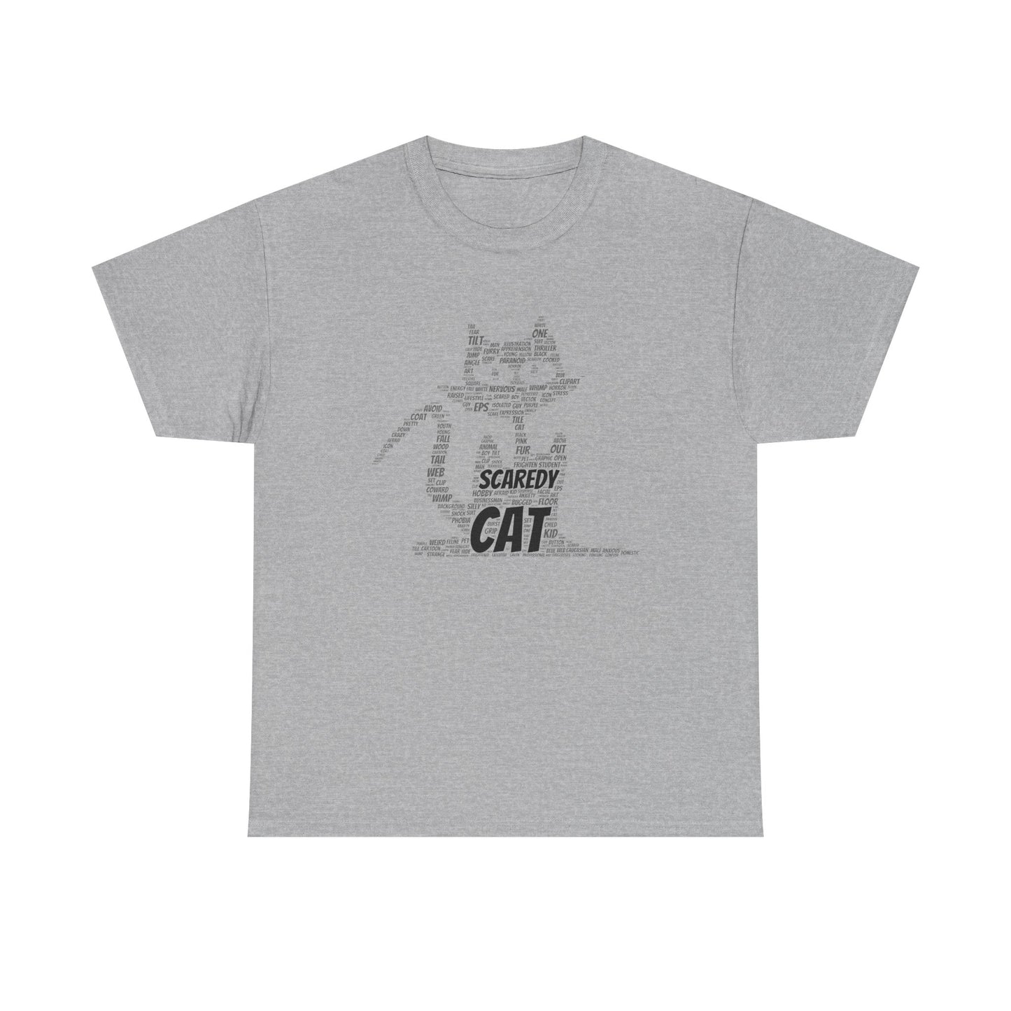 Scaredy Cat Unisex Heavy Cotton Tee, Cute Cat Shirt