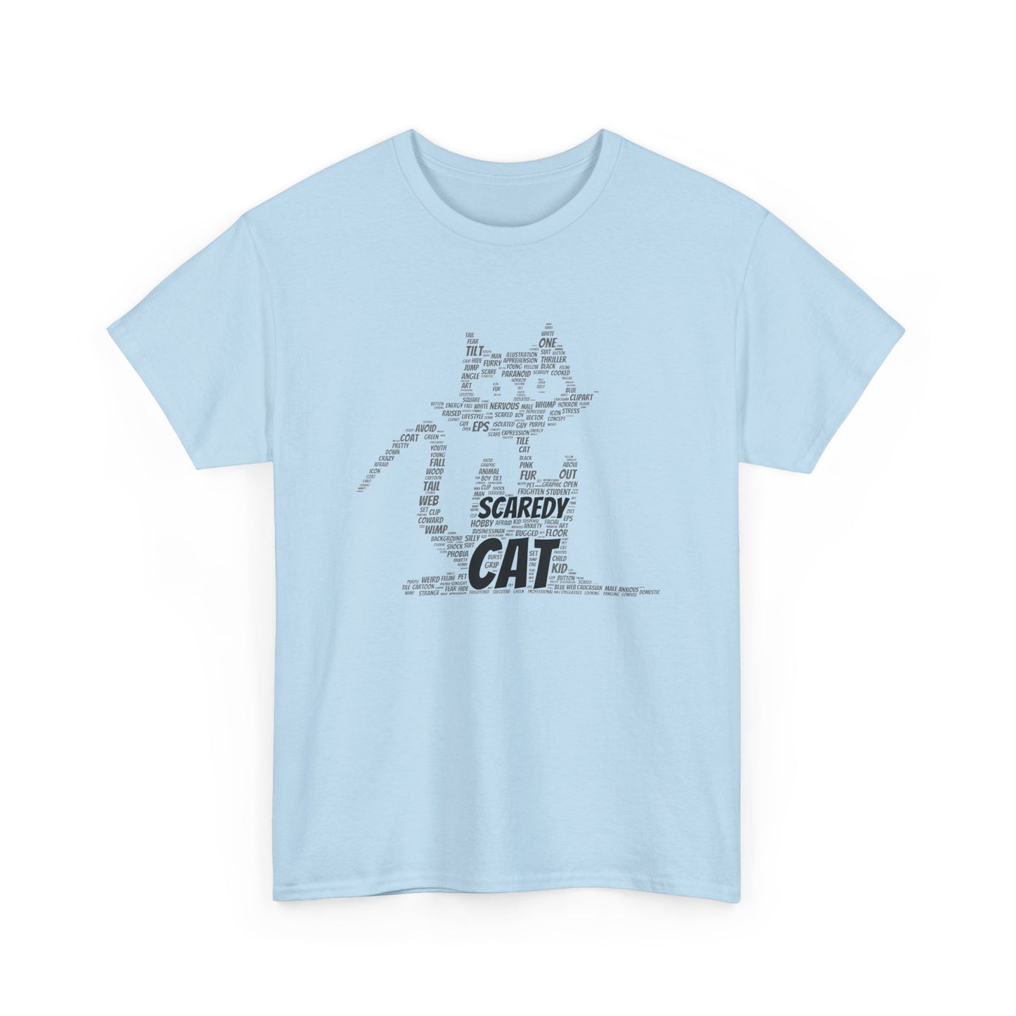 Scaredy Cat Unisex Heavy Cotton Tee, Cute Cat Shirt