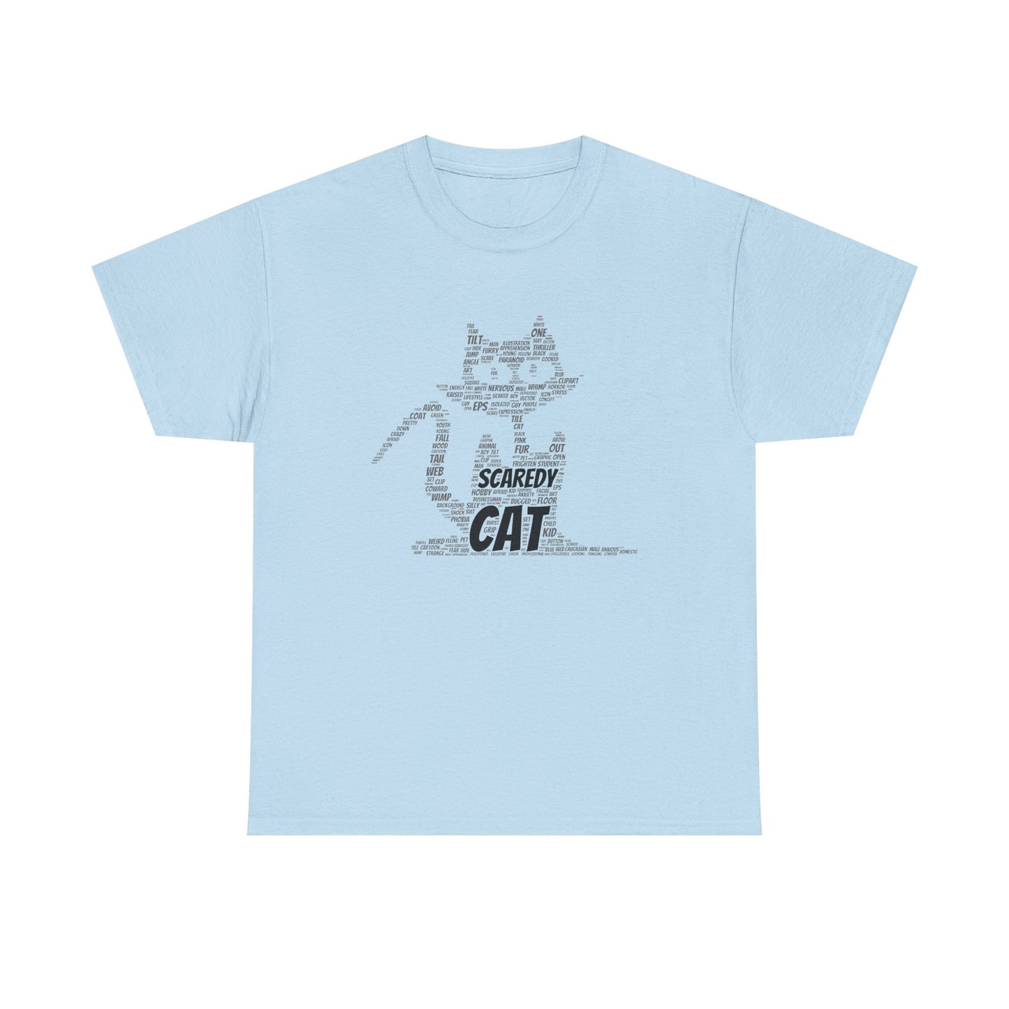 Scaredy Cat Unisex Heavy Cotton Tee, Cute Cat Shirt