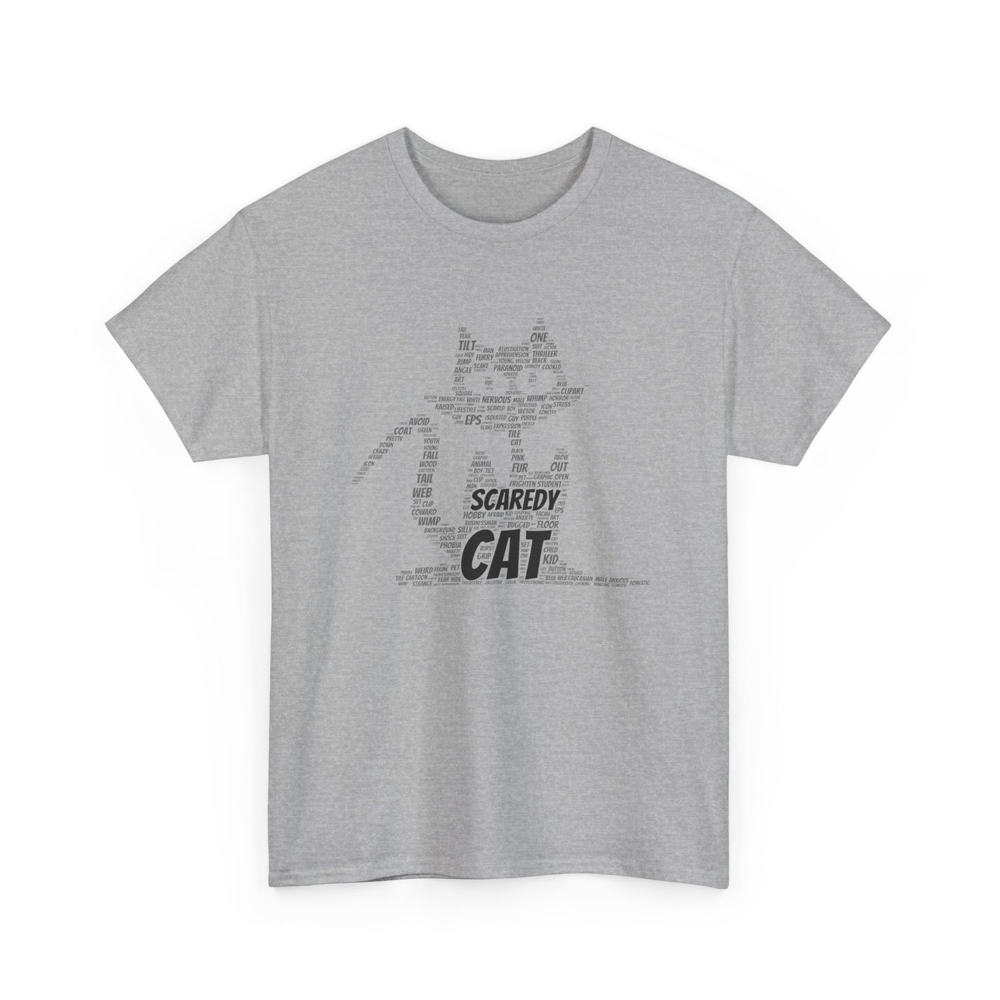 Scaredy Cat Unisex Heavy Cotton Tee, Cute Cat Shirt