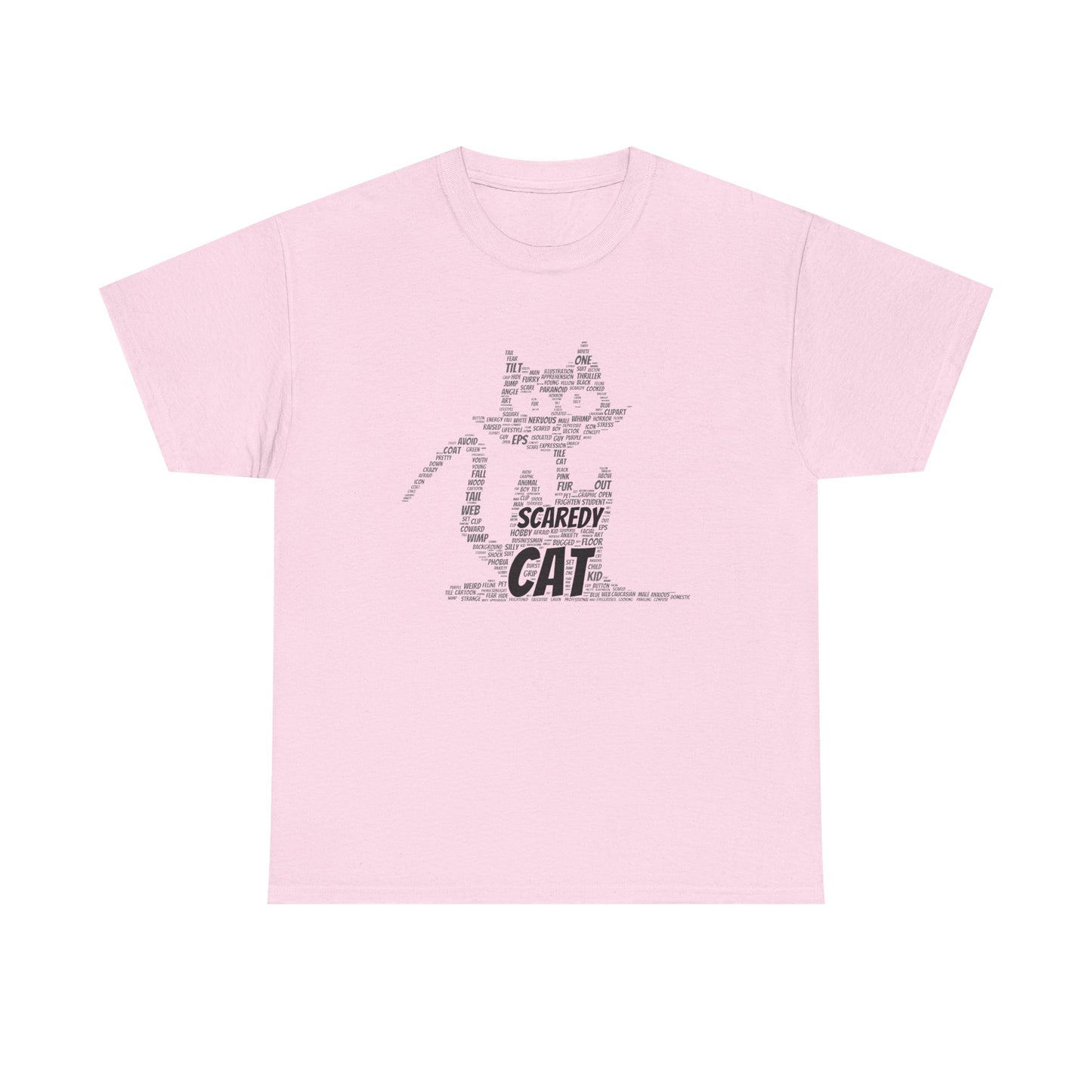 Scaredy Cat Unisex Heavy Cotton Tee, Cute Cat Shirt