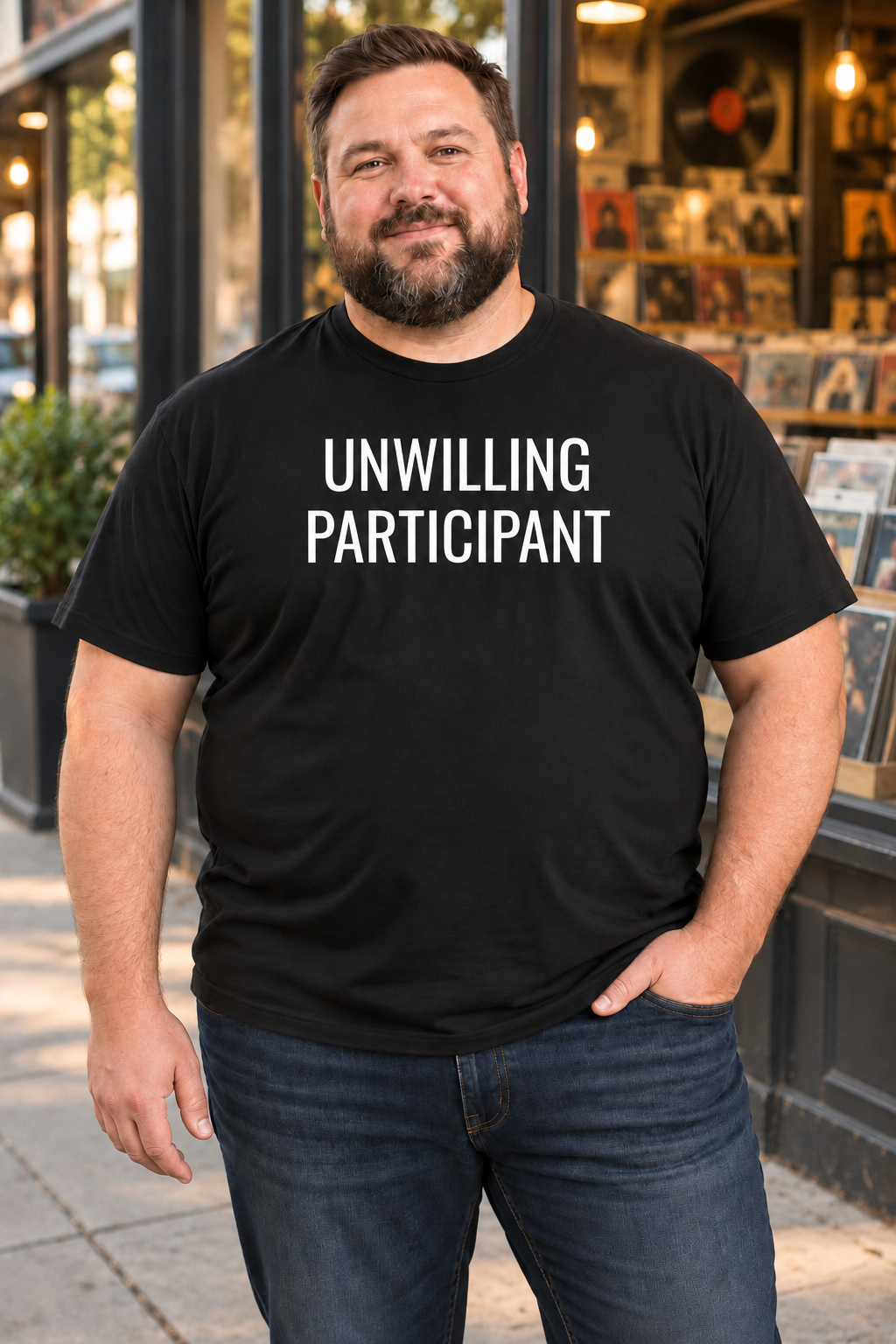 Unwilling Participant Funny Sarcastic Graphic T-Shirt – Retro Passive-Aggressive Humor Tee