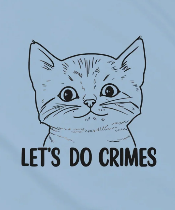 Let's Do Crimes -  Feline Accomplice Tee Funny Graphic Tee up to 5Xl