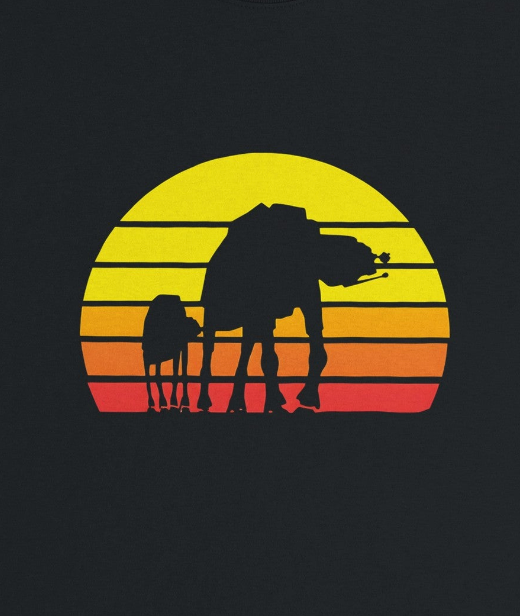 Sunset Stroll: Mechanical Marvels - Graphic tee for Big Guys - up to 5XL